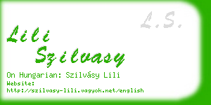 lili szilvasy business card