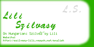 lili szilvasy business card